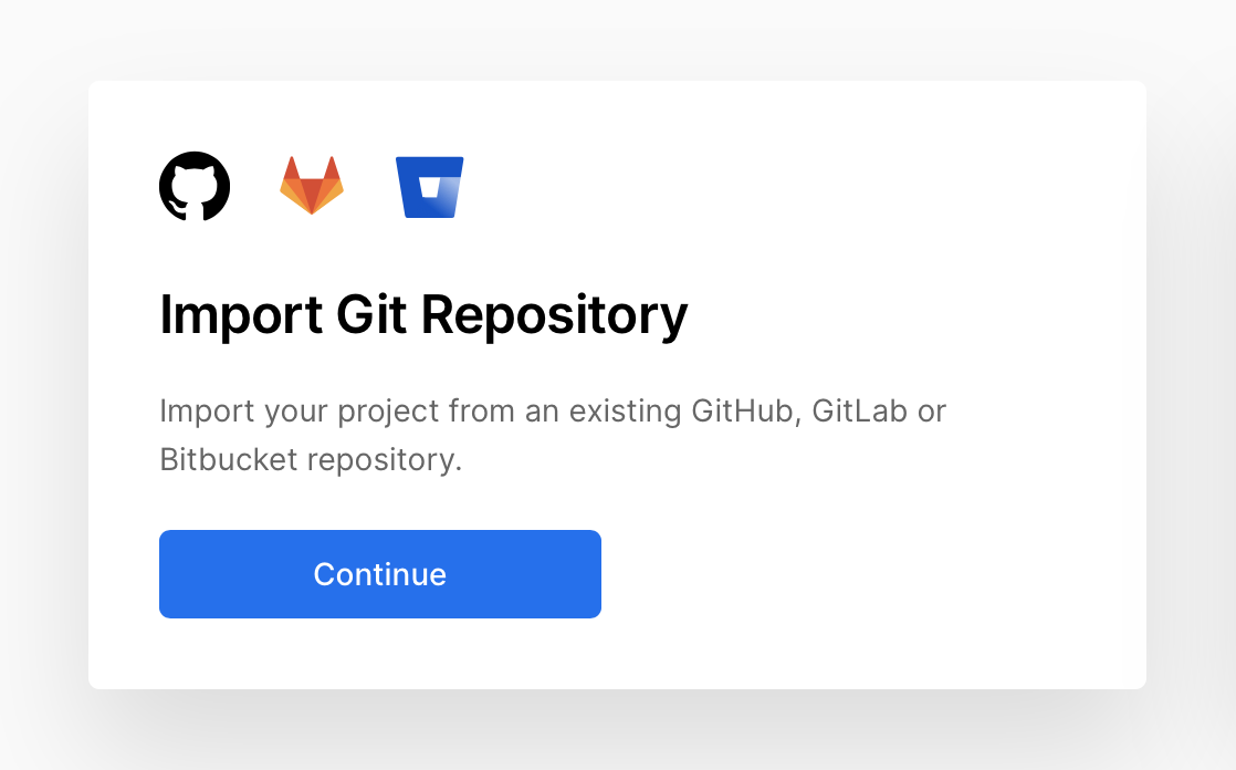 Vercel “Import Git Repository” screen